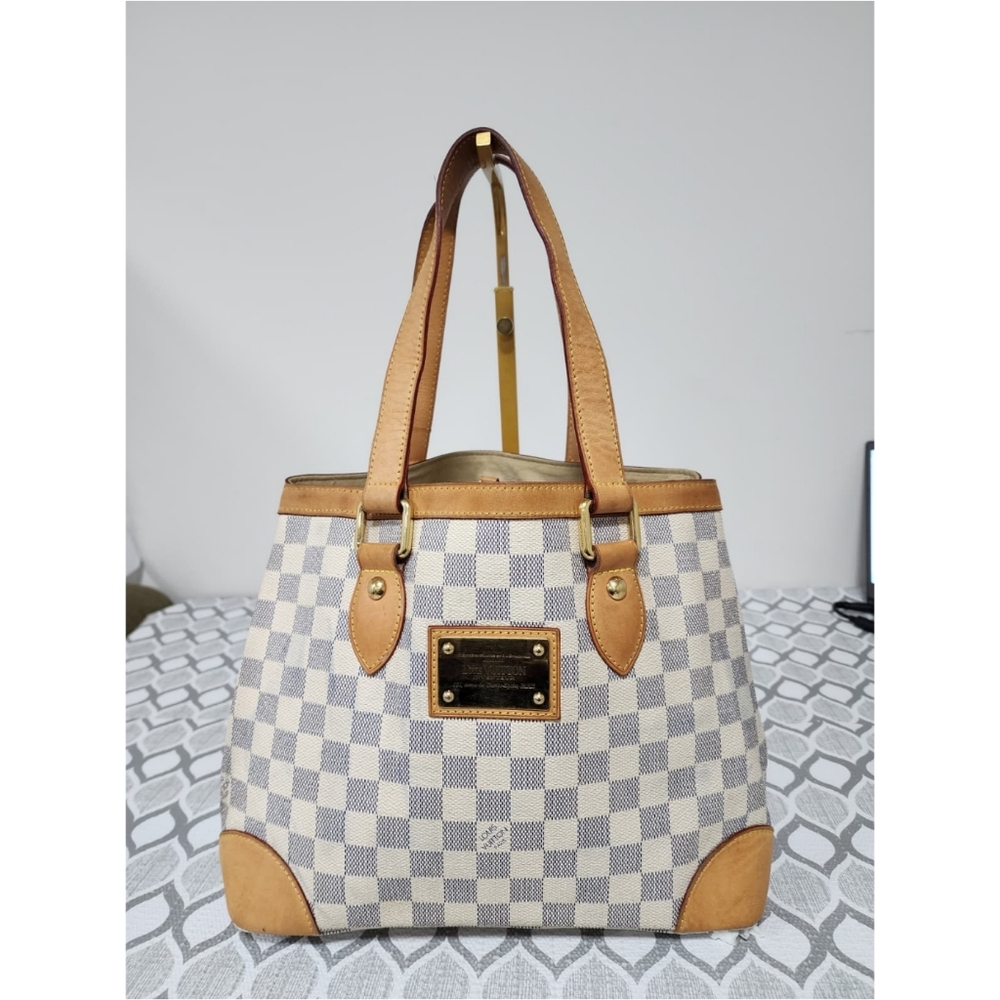 Louis Vuitton Damier Azur Hampstead PM Shoulder Bag Brown/Beige